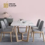 طاولة طعام رخام مع اربعة كراسي