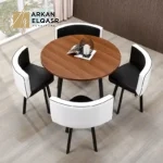 طاولة طعام مع اربع كراسي بتصميم مميز