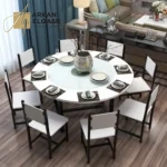 طاولة طعام دائرية بتصميمات متنوعة