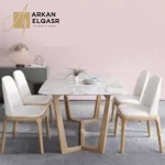 طاولة طعام رخام مع اربعة كراسي