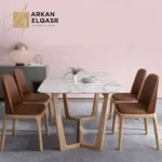 طاولة طعام رخام مع اربعة كراسي