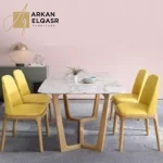 طاولة طعام رخام مع اربعة كراسي