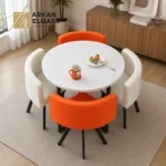 طاولة طعام مع اربع كراسي بتصميم مميز