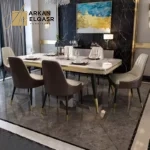 طاولة طعام رخامية بتصميم مميز