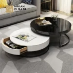 طاولة قهوة ثنائية بتصميم بسيط