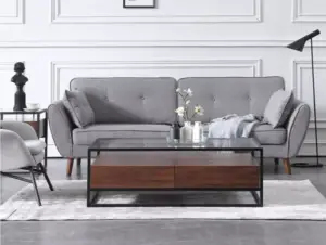 طاولة قهوة مودرن بسطح زجاج