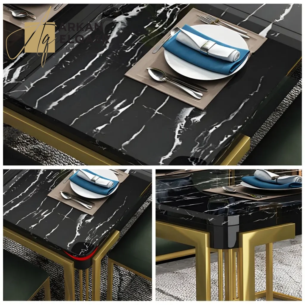 طاولة طعام رخام بتصميم أمريكي فخم