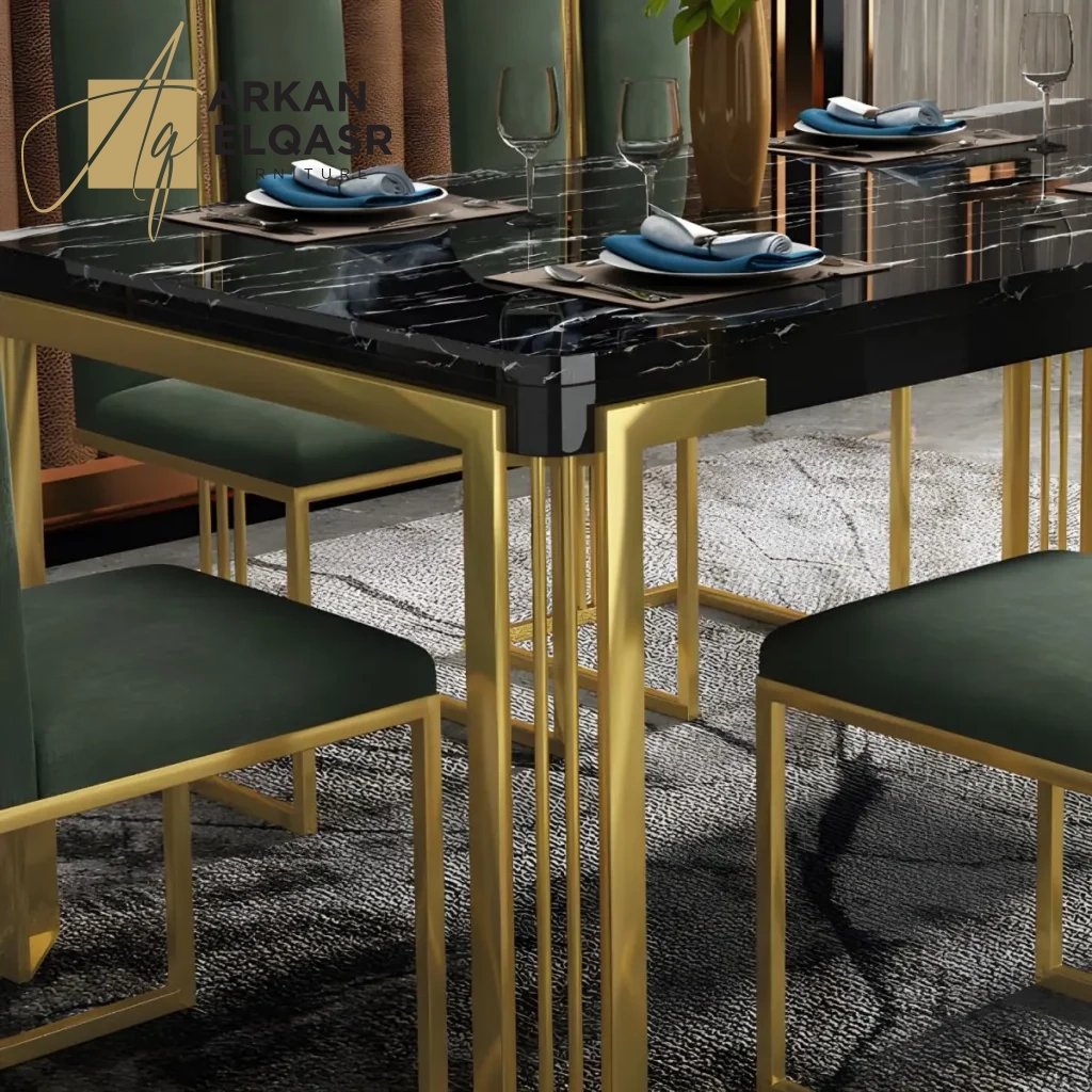 طاولة طعام رخام بتصميم أمريكي فخم