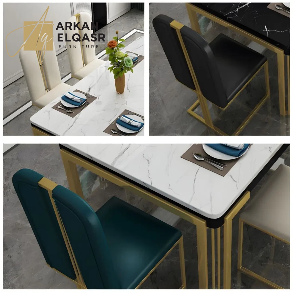 طاولة طعام رخام بتصميم أمريكي فخم