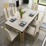 طاولة طعام رخام بتصميم أمريكي فخم
