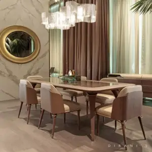 طاولة طعام رخام بتصميم ايطالي فاخر