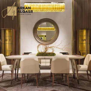 طاولة طعام رخام بتصميم ايطالي فاخر