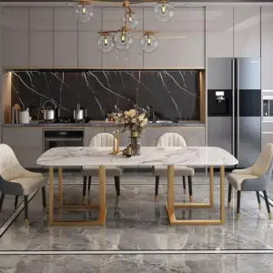 طاولة طعام رخامية بتصميم ايطالي