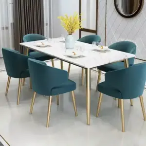 طاولة طعام رخامية عصرية مع اربع كراسي