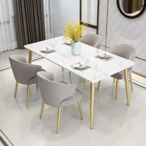 طاولة طعام رخامية عصرية مع اربع كراسي