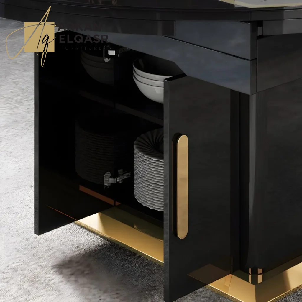 طاولة فاخره مع كراسي وبتقنية تسخين الطعام