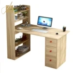 طاولة كمبيوتر بوحدة ادراج و مكتبة