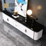طقم طاولة تلفزيون مع طاولة قهوة بتصميم فخم