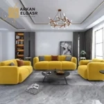 طقم كنب ثلاثة قطع مخملي مريح