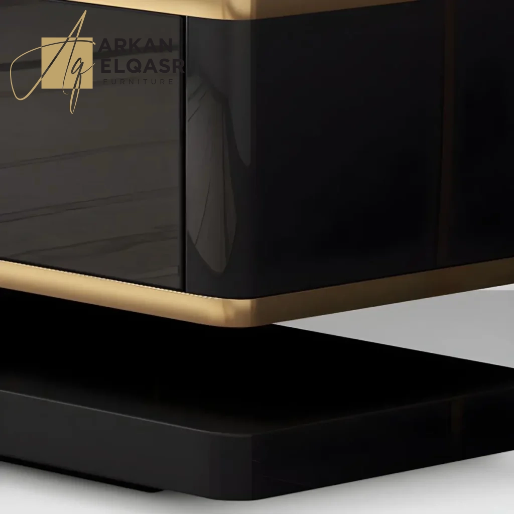 طقم طاولة تلفاز مع قهوة بتصميم ايطالي كلاسيكي