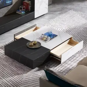 طقم طاولة تلفاز مع طاولة قهوة بتصميم ايطالي فخم