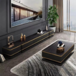 طقم طاولة تلفاز مع قهوة بتصميم ايطالي كلاسيكي