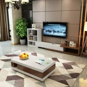 طقم طاولة تلفزيون مع وحدة جانبية و طاولة قهوة