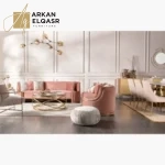 طاولة قهوة دائرية بتصميم ملتف وسطح زجاجي