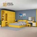غرفة نوم مودرن متكاملة بتصميم عملي وأنيق