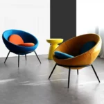 كرسى دائري مريح بهيكل معدني قوي