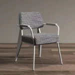 كرسي بقماش كاروهات بمسند لليد