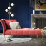 كنبة استرخاء مخملية بتصميم انيق