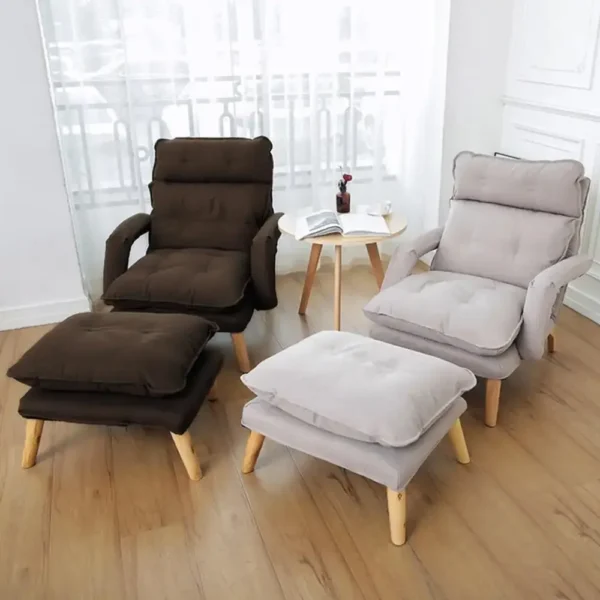 كرسي مع مسند للقدم قابل للثني بعدة ألوان