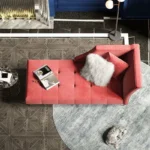 كنبة استرخاء مخملية بتصميم انيق