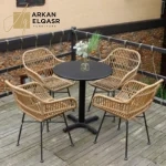 كرسي خيزران ب ارجل حديد