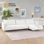 كنبة زاوية بقاعدة مربعة معدنية ثابتة