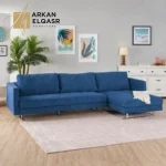 كنبة زاوية بقاعدة مربعة معدنية ثابتة