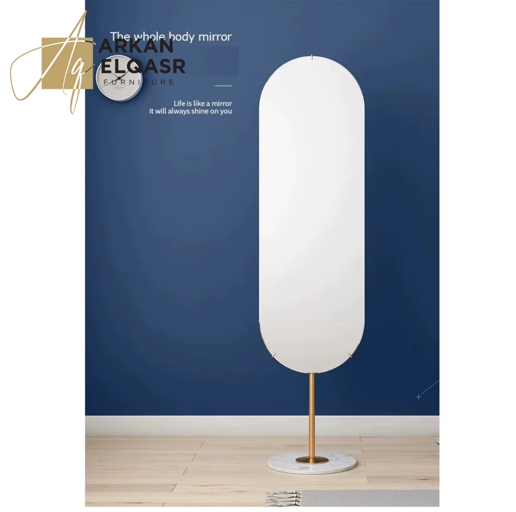 مرايا طويلة ذهبية بقاعدة رخامية