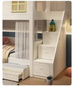 ⁦سرير أطفال بدورين بتصميم عصري – خشب متين وسلال تخزين – مثالي للمساحات الصغيرة وآمن للاستخدام اليومي⁩ - الصورة ⁦4⁩