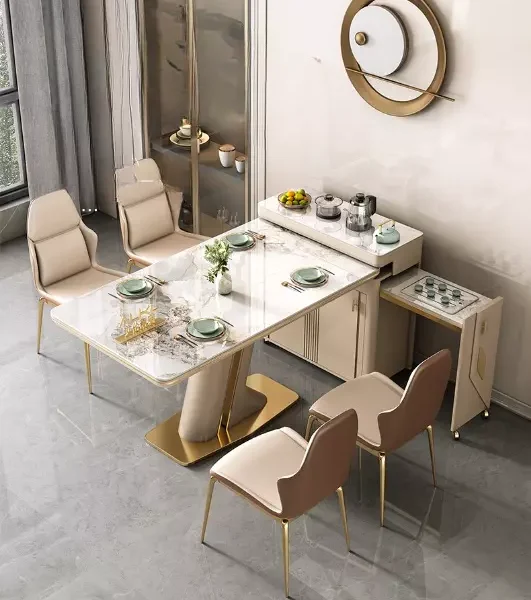 طاولة طعام فاخرة مع بوفيه