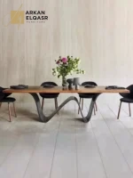 ⁦طاولة طعام بقاعدة مميزة⁩ - الصورة ⁦2⁩