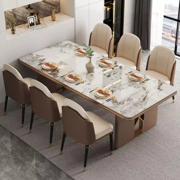 طاولة طعام وكراسي تصميم فحم