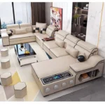 كنب زاوية بتصميم ذكي – تخزين مدمج وسرير قابل للطي – تنجيد فاخر وقاعدة متينة