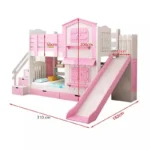 سرير دورين للأطفال بتصميم متعدد الاستخدامات – خشب هندسي – سلال تخزين وسرير إضافي – ضمان سنتين