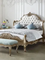 سرير نوم نيو كلاسيك مع كمودينة