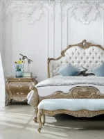 سرير نوم نيو كلاسيك مع كمودينة