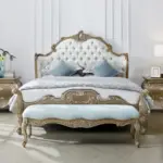 سرير نوم نيو كلاسيك مع كمودينة