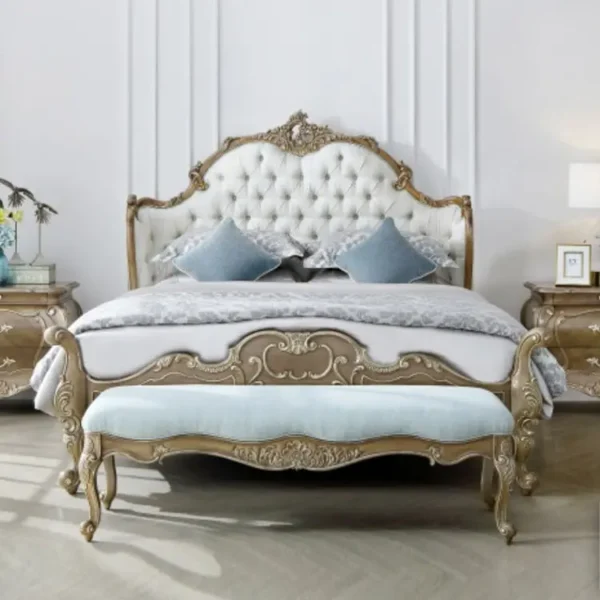 سرير نوم نيو كلاسيك مع كمودينة