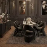 طاولة طعام مع كراسي بتصميم ملكي