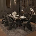 طاولة طعام مع كراسي بتصميم ملكي